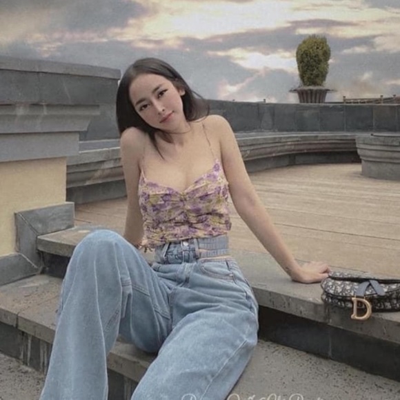 NWT Zara Bloggers Favorite Floral Ruched Spaghetti Strap Tank Top Size Small - Picture 2 of 16